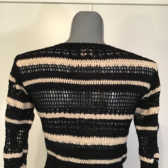 Whistles Crochet Knit Button Front Cardigan  Size 2 - Picture 6 of 11